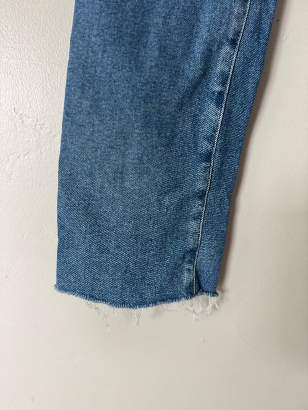 Frank & Eileen High Rise “Cork” Jeans Straight Leg Raw Hem Medium Wash Size 27 - Picture 3 of 12